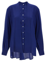 DI.LA3 PARI' Blue Silk Blouse