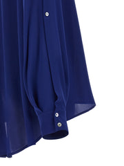 DI.LA3 PARI' Blue Silk Blouse
