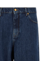 Jil Sander Blue Cotton Straight-Leg Jeans
