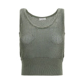 Brunello Cucinelli Bicolor Cotton Tank Tops