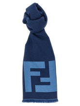 Fendi Blue Virgin Wool Scarf