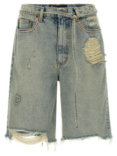 PALY Blue Cotton Bermuda Shorts