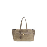 Brunello Cucinelli Brown Calf Leather Bos Taurus Shoulder Bag