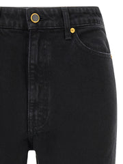 Khaite Black Cotton Flared Jeans