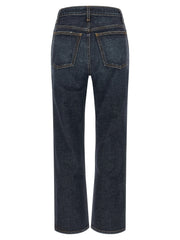 Khaite Blue Cotton Flared Jeans