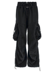 The Attico Black Cotton Cargo Pants
