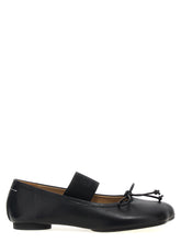 MM6 Maison Margiela Black Leather Ballet Flats