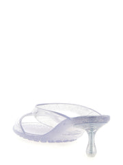 Jimmy Choo Silver Rubber Flat Sandals