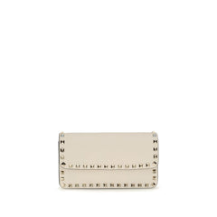 Valentino Garavani Beige Calf Leather Bos Taurus Wallet