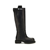 Rick Owens Black Calf Leather Bos Taurus Rain Boots