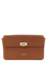 Ferragamo Brown Calfskin Clutch Bag