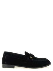 Saint Laurent Black Viscose Slip-On Loafers