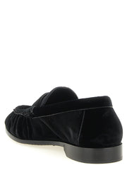 Saint Laurent Black Viscose Slip-On Loafers
