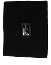 Dolce & Gabbana Black Cashmere Logo Plaque Neck Warmer Scarf