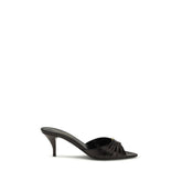 Saint Laurent Black Calf Leather Bos Taurus Sandals