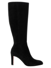 Christian Louboutin Black Calfskin Over The Knee