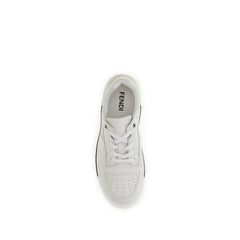 Fendi White Calf Leather Bos Taurus Low Top Sneakers