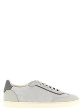 Brunello Cucinelli Gray Calfskin Low Top Sneakers