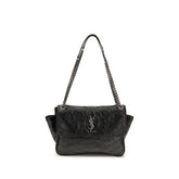 Saint Laurent Black Calf Leather Bos Taurus Shoulder Bag