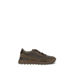 Brunello Cucinelli Brown Calf Leather Bos Taurus Athletic Sneakers