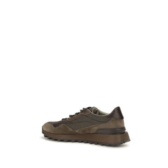 Brunello Cucinelli Brown Calf Leather Bos Taurus Athletic Sneakers