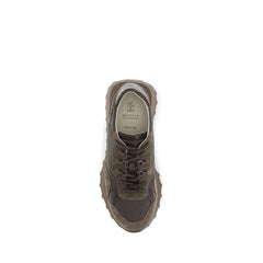 Brunello Cucinelli Brown Calf Leather Bos Taurus Athletic Sneakers