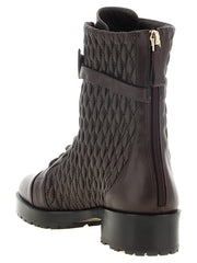 Alexandre Birman Purple Calfskin Lace-Up Boots