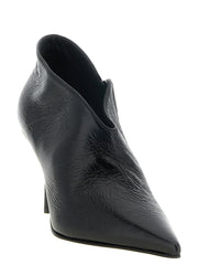 LE SILLA Black Nubuc Leather Ankle Boots