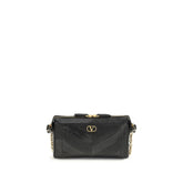 Valentino Garavani Black Napa Leather / Calf Bos Taurus Shoulder Bag