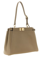 Fendi Gray Calfskin Shoulder Bag