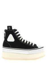R13 Bicolor Calfskin Platform Sneakers