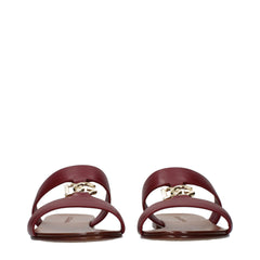 Dolce & Gabbana Red Leather Slippers