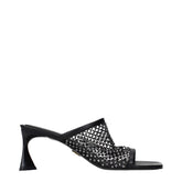 Stella McCartney Black Leather Stiletto Heel Sandals