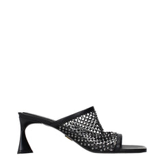 Stella McCartney Black Leather Stiletto Heel Sandals