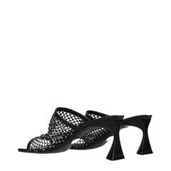 Stella McCartney Black Leather Stiletto Heel Sandals
