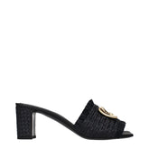 Dolce & Gabbana Black Raffia Platform Sandals