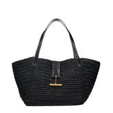 Tom Ford Black Raffia Shoulder Bag