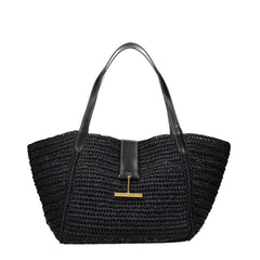 Tom Ford Black Raffia Shoulder Bag