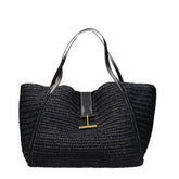 Tom Ford Black Raffia Shoulder Bag