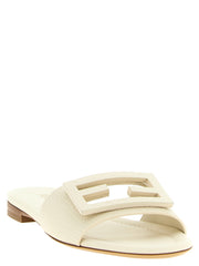 Fendi White Calfskin Slides