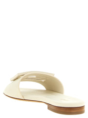 Fendi White Calfskin Slides