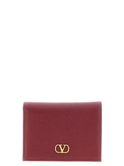Valentino Garavani Bordeaux Calfskin Cardholder