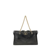Valentino Garavani Black Napa Leather / Calf Bos Taurus Shoulder Bag
