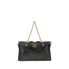Valentino Garavani Black Napa Leather / Calf Bos Taurus Shoulder Bag