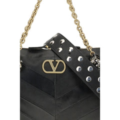 Valentino Garavani Black Napa Leather / Calf Bos Taurus Shoulder Bag
