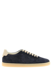 Brunello Cucinelli Blue Calfskin Low Top Sneakers