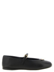 Prada Black Lamb Leather Ballet Flats