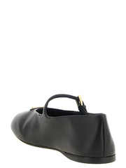 Prada Black Lamb Leather Ballet Flats
