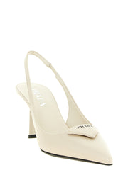 Prada White Calfskin High Heel Pumps