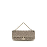 Valentino Garavani Gray Suede Leather Shoulder Bag